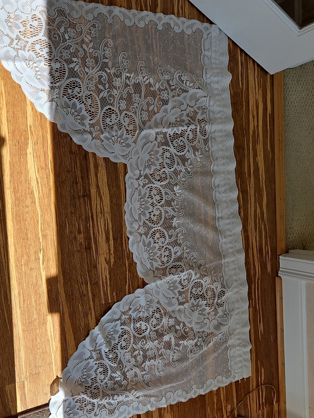 Pair of Vintage Lace Window Valance 56' w x 34"
